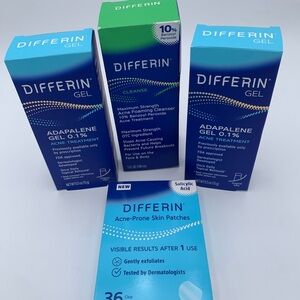Differin Acne Bundle 0.1% Acne Treatment X 2, Cleanser & Acne Patches
